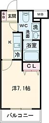 クレヴィスタ成増II 1階1Kの間取り