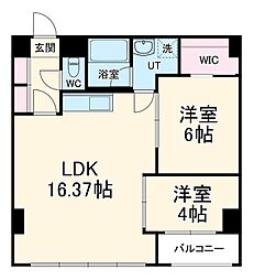 Ｓ−ＦＯＲＴ乙川 6階1SLDKの間取り