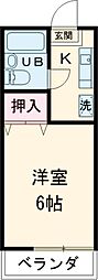 シティ玉川学園 3階1Kの間取り