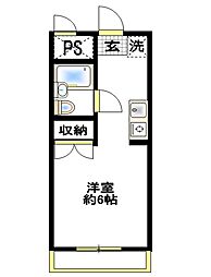 スチューデントハウス村田 206 2階ワンルームの間取り