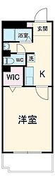 クロノス鶴瀬 1階1Kの間取り