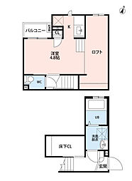 CBふじみ野レーヴ 1階ワンルームの間取り