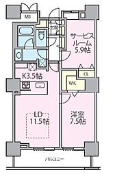 ロイヤルパークスタワー南千住 20階1SLDKの間取り