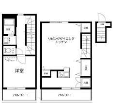 グラン徳丸 2階1LDKの間取り
