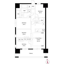 プレシス八王子レグリオ 9階4LDKの間取り
