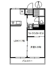 リバストン 2階1LDKの間取り