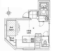ラフィネ調布 1階1LDKの間取り