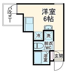 Ｓｅｌｅｎｅｘｔｒａ 2階ワンルームの間取り