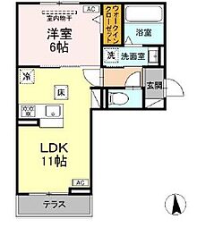 GRAND　D-ROOM豊田久保 1階1LDKの間取り