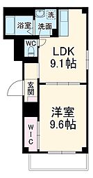 京橋オリエンタルキューブ 3階1LDKの間取り