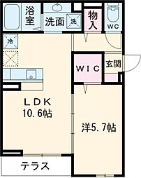 Asset-Court曙町 2階1LDKの間取り