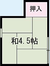 大和莊　本館 1階ワンルームの間取り