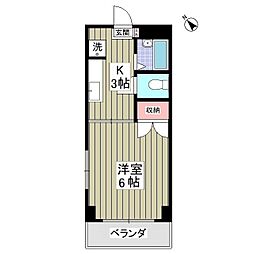 JR両毛線 前橋駅 バス11分 群大病院入口下車 徒歩7分の賃貸マンション 3階1Kの間取り