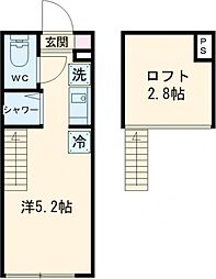 レジデンス・イン初台 1階ワンルームの間取り