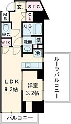 アジールコート松濤 5階1LDKの間取り