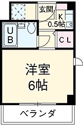 ホスピタリテ市川真間 2階1Kの間取り
