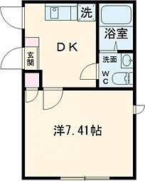 ルミエール 1階1Kの間取り