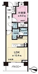 パークシティ高田馬場 7階1LDKの間取り