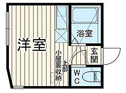 ユナイト港南リディアードパーク 1階ワンルームの間取り