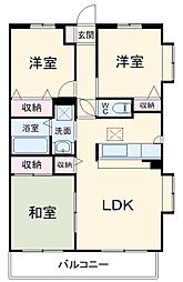 ヴァーグ壱番館 11階3LDKの間取り