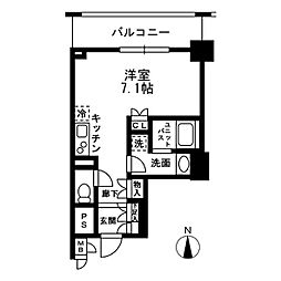 レジディア中落合Ａ棟 2階ワンルームの間取り