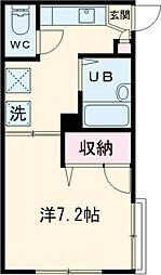 フォレスタリブレ 2階1Kの間取り