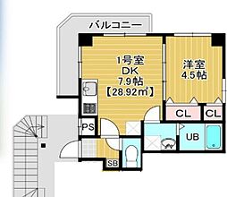 ｌｉｌａｃ 2階1DKの間取り
