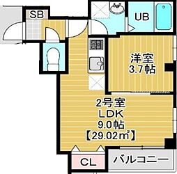 ｌｉｌａｃ 202 2階1LDKの間取り