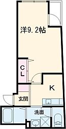 ボス　バレーヒル 1階1Kの間取り