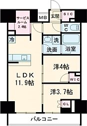 プレディアコート錦糸町スカイビュー 11階2SLDKの間取り