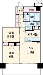 トラープランド蒼麗館 2階2LDKの間取り
