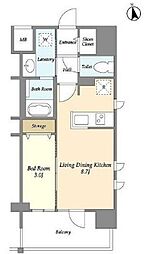 アプリーレ東中野 4階1LDKの間取り