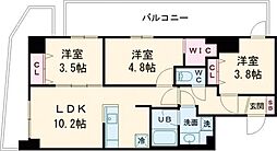 S-RESIDENCE北綾瀬awesome 6階3LDKの間取り