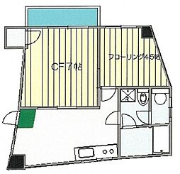 第11鷹取ビル 2階2Kの間取り