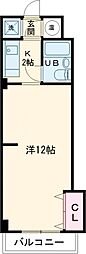 エイティハウス 3階ワンルームの間取り