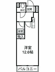 Ｆｏｇｌｉａ 8階1Kの間取り