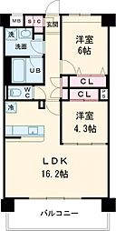 アーバン　トレジャー　ケヤキ 4階2LDKの間取り