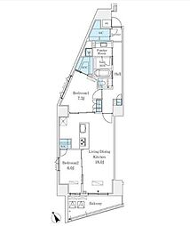 Ｌｅ　ＵｎＤｅｕｘ南青山 8階2LDKの間取り