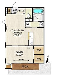 Ｓｕｃｃｅｅｄ　Ｎｏｇａｔａ 1階1LDKの間取り