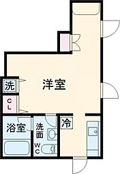 カイテキアパート 201 2階ワンルームの間取り