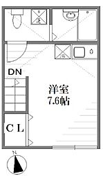ダンズM中野 2階ワンルームの間取り