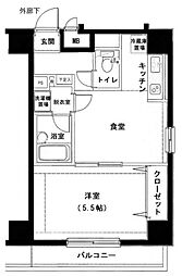 メインステージ大森本町 2階1DKの間取り
