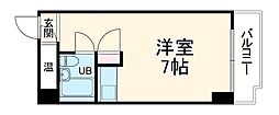 メゾンドール四条大宮 7階1Kの間取り