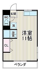 オネスティ大久保弐番館 3階ワンルームの間取り