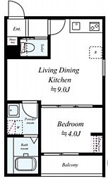 GRADUS八千代台III 201 2階1LDKの間取り