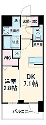 エステムコート新大阪XVIパルス 2階1DKの間取り