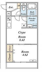 リブリ・西小岩 2階1LDKの間取り