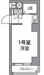 ワールドレジデンス大森 6階ワンルームの間取り