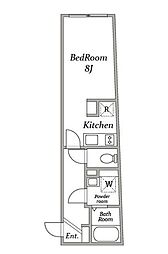 FABRIC大森町 2階ワンルームの間取り