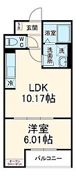 GRADUS八千代台V 302 3階1LDKの間取り